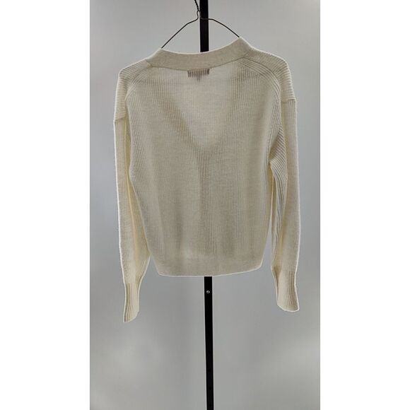 Quince Women Baby Alpaca-Wool Cropped Cardigan Ivory S - Picture 2 of 2